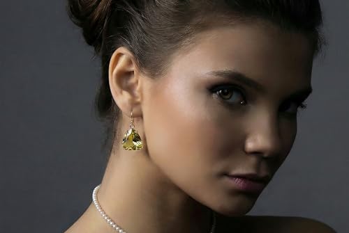 Quartz citron boucles d'oreilles pendantes accessoire mariage chic - 4