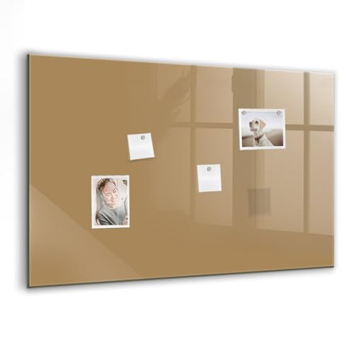 Tableau de bureau magnétique en verre beige foncé 90x60cm avec ses accessoires pour le travail