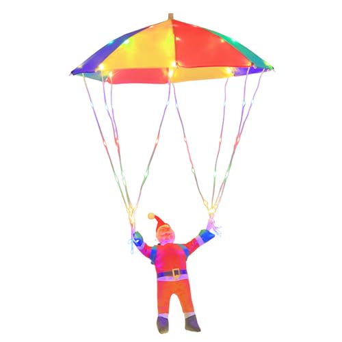 Parachute Père Noël solaire suspendu pour éclairage LED extérieur et intérieur