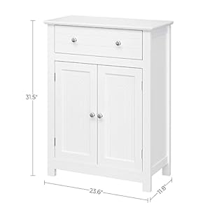 VASAGLE Bathroom Storage Cabinet Free Standing, with Drawer and Adjustable Shelf, Kitchen Cupboard, Wooden Entryway Storage Cabinet, 23.6 x 11.8 x 31.5 Inches, White UBBC61WT VASAGLE Bathroom Storage Cabinet Free Standing with Drawer and Adjustable Shelf Kitchen Cupboard Wooden Entryway Storage Cabinet 236 x 118 x 315 Inches White UBBC61WT