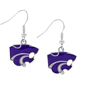 aminco NCAA Dangler Earrings, Kansas State Wildcats