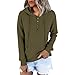 Kenhansion Womens Casual Button Down Hoodies Drawstring Long Sleeve Pullover Hooded Fall Fashion Sweatshirt Outfits Clothes (Green,Medium)