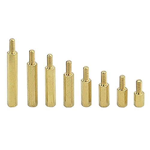 280pcs M2.5 Brass Male-Female Spacer Standoff Screw Nut Assortment Kit and Stainless Steel Screw Nut Set