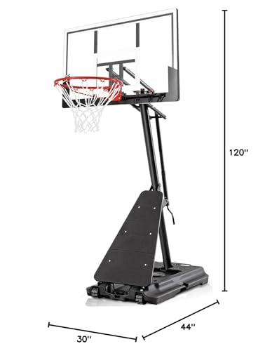 Image of BACKYARD BLITZ Basketball Hoop, 44&47IN Backboard Portable Basketball Goal System, 10FT Hand-Crank Adjustable Basketball Hoops Outdoor