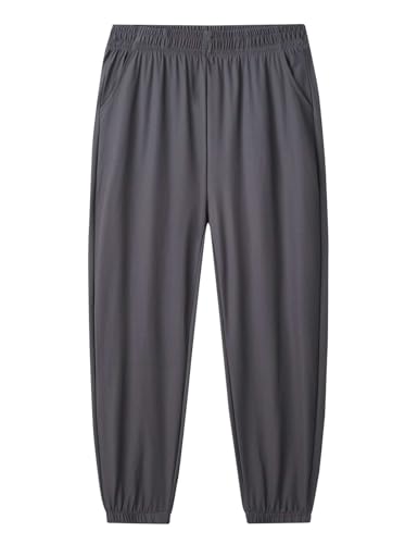 Echinodon Boys Quick Dry Joggers Water Resistant Active Hiking Pants Grey 160