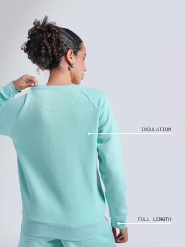 Image of CAVA Essential Sweatshirt for Women | Brushed Fleece, Round Neck, Full Sleeves, Ribbed Cuffs, Embroidery Detail | Cozy Loungewear & Travelwear