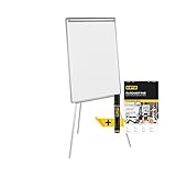 Para rotafolios tamaño A1 Bi-Office Easy - Pizarra Magnética con Caballete de Trípode, marco gris, Pizarra A1 - 60 x 85 cm, para rotafolios, suministrado con Bloc de papel y Rotulador
