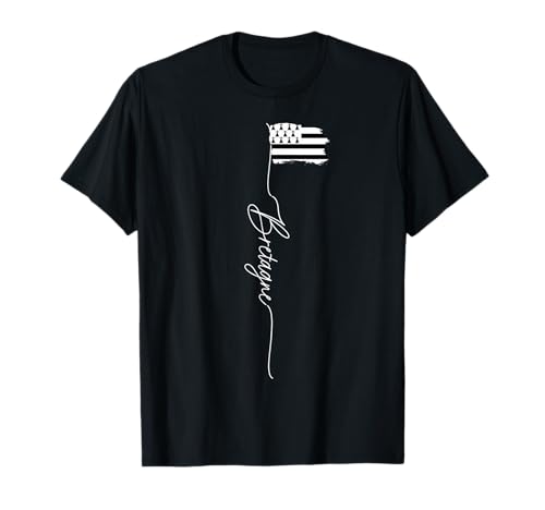 Bretagne Flagge, schwarz und weiß Flagge Männer Frauen Bretagne T-Shirt