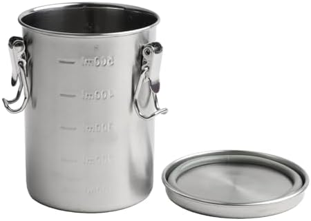 Feegow Kahve Çekirdekleri, Çay, Şeker, Un, Büyük Kapasiteli Mühürlü Mutfak Kabı (520ml) için Valfli Paslanmaz Çelik Hava Geçirmez Gıda Saklama Kabı - Görsel 3