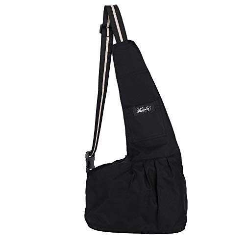 Sac de Transport pour Chiens Chats Sac à Bandoulière Réglable pour Animal de Compagnie Pochette de Transport Chaton Chiot Portable Sac avec Laisse de Sécurité Intérieure Sac Voyage