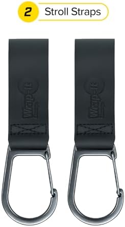 Wrap-It Storage Stroll Strap - 2 Pack - Hook and Loop Baby Stroller Accessories Straps with Hooks for Diaper Bags and Golf Push Cart Accessories or Luggage Hook Clip Hanger - 2