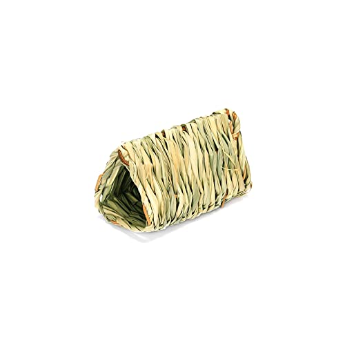 LUDAKE Natural Straw Hamsters Cage Tunnel House Pet Straw Nest Grass Bed Cage for Hamsters Hedgehogs Mouse Guinea-pigs