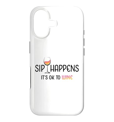 Sip Happens It's OK To Wine �������냏�C���O���X ���C���h�����N �X�}�z�P�[�X iPhone 17 �p