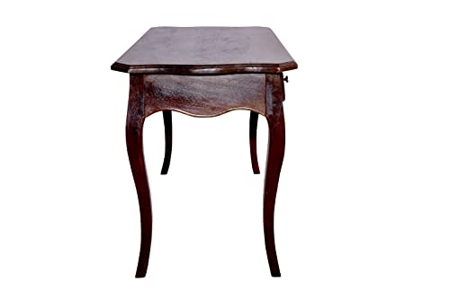 Image of WOODY Furniture Solid Wood Multipurpose Three Drawer Table Study Table | Wooden Console Table for Bedroom | Sheesham Wood Entryway Table with Storage (Natural Rough Finish)