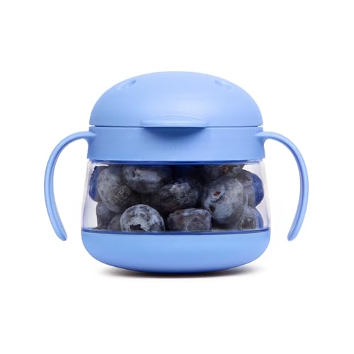 Image of Ubbi Tweat Snack Container for Kids & Toddlers, Polaris Blue | Tritan Spill-Proof Snack Cups, BPA-Free, On-the-Go Toddler Essentials, Portable Travel Food Storage