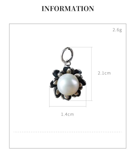 Collier pendentif argent 925 femmes chaîne pull vintage perles eau douce tendance