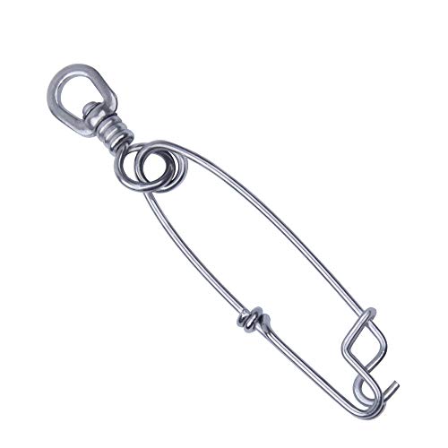 AGOOL Fishing Swivel with Snap Stainless Stain High Strength Sea Saltwater (4 inch)