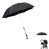 ベビーカー用日よけ傘 UVカット・黒ゴム加工・遮光遮熱・日差し対策に最適なベビーサンシェード傘 (ブラック)