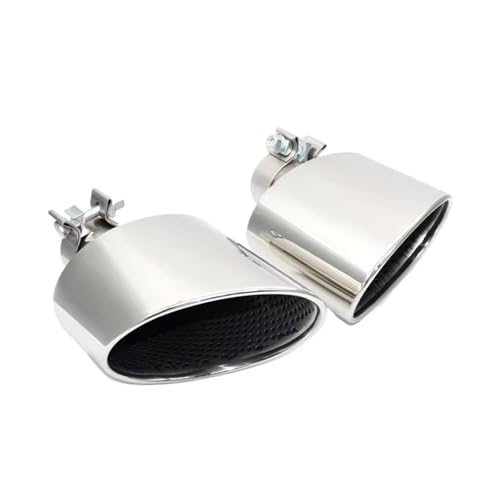 Embout d'échappement ovale en finition argent miroir pour Audi A5 F5 et A4
