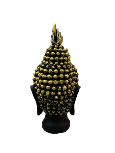 Image of AUGEN Polyresin Buddha Idol Gold Black Statue Showpiece for Home Decor Decoration and Gifting (1 Piece,G2-316)