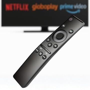 Controle Remoto Compatível com Smart TV Samsung — Com Botões Netflix, Prime Video e Globoplay— Funciona em Modelos 4K, QLED, Crystal, Neo QLED e OLED — Não Precisa Configurar
