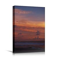 Canvas Wall Art Ocean Sunset V Coastal Orange Photography Relax/Calm Romantics Sunset Warm - 12x18 inches