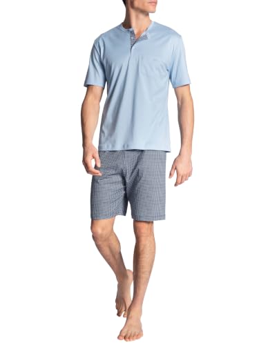 Image of Calida Men's Short Pyjama Set - 100% Cotton Sleepwear Shorts & Top, breathable men's pajamas, relax choice