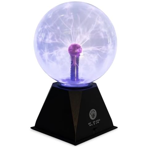 Kicko 7-Inch Plasma Ball - Blue Plasma Globe Touch and Sound Sensitive - Nebula Thunder Lightning Plasma Lamp Plug-in for Science Decor - Crystal Ball for Bedroom, Parties, Kids, and Home Decoration Cover