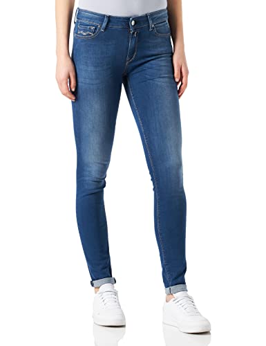 REPLAY New Luz Powerstretch Denim Skinny Jeans para Mujer, Azul (Medium Blue...