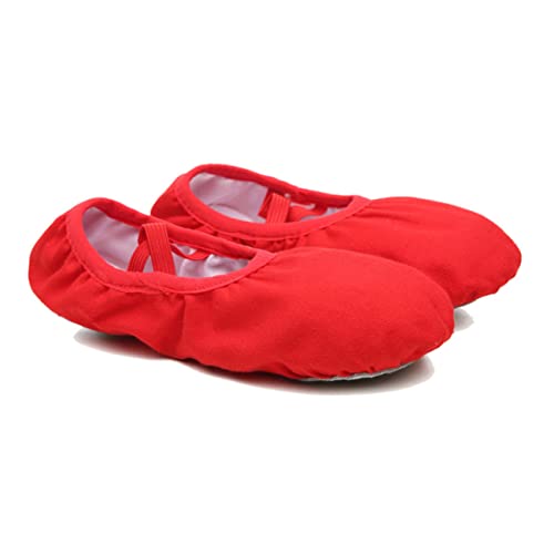 GALPADA 1 Par Zapatos de Yoga Zapatos de Boda Ballet Zapatos de Baile niñas Protectores de Dedos para Mujer Zapatos de Vestir de Mujer Elegante Zapatillas Baile Zapatillas de Baile Rojo