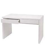 Mendler Schminktisch HWC-G51, Frisiertisch Frisierkommode Kosmetiktisch, Hochglanz Weiß - 120x60cm