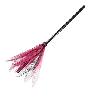 TOYANDONA 1PCS Halloween Witch Broom, 25. 6 inch Witch Broomstick Wizard Flying Broom for Kids Halloween Costume…