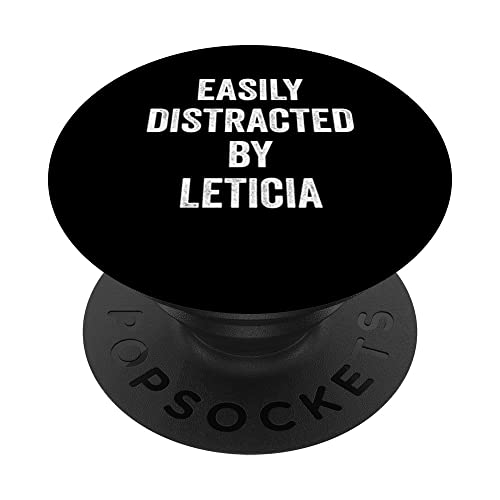 Fácilmente distraído por Leticia, Funny Leticia PopSockets PopGrip Intercambiable