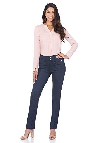 Rekucci Women's Secret Figure Pull-On Knit Straight Pant w/Tummy Control