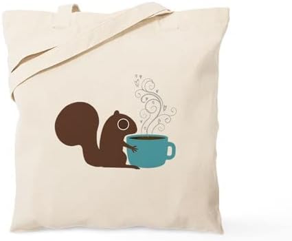 CafePress Bolsa de lona natural para ardillas de café