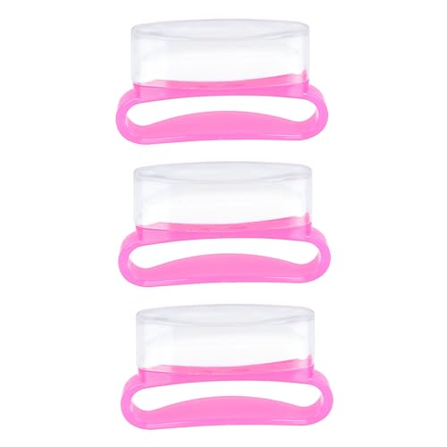 PartyKindom 3pcs Portable Nail Waxing Brush Lightweight Polishing Brush for Easy Nail Art for Travel and Salon Use Pink Color Compact Design