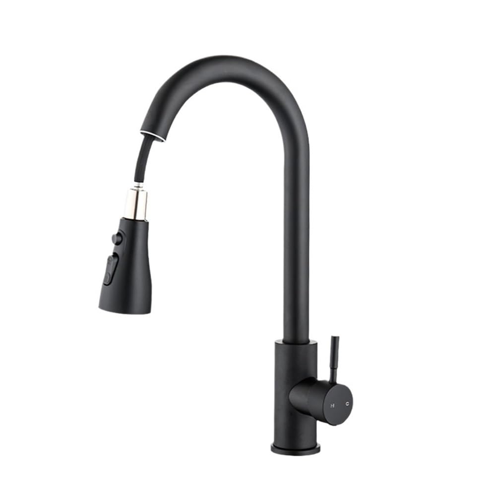 Robinet de cuisine extractible anti-éclaboussures trois vitesses pour évier eau chaude froide