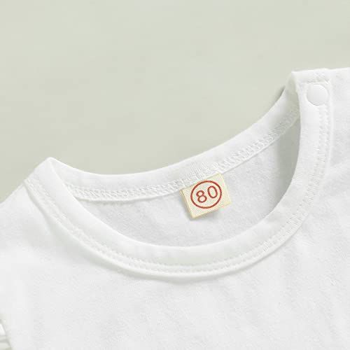 Toddlers Baby Girls' Tees Plain Short-Sleeve Ruffled Basic Tee Shirts Top Toddler Birthday Outfit Casual Clothes (White, 12-18 Months) #TOP4