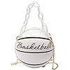 Handytasche Clutch Frauen Umhängetasche Kette Basketball geformte Geldbörse runde Körper Handtasche Clutch Rot Glitzer (Beige, One Size) #2