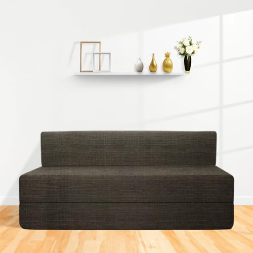 Image of CELLBELL Comfy Sofa Cum Bed 5x6.5 Feet | Foldable Dual Use Couch Bed with Soft Cushions, Washable Fabric Cover & Sturdy Frame | Space Saving Modern Design for Living Room, Bedroom & Guest Use (Grey)