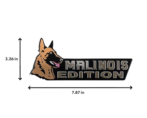 Image of Dog Edition 3D Car Badge, Laser Cutting Metal Emblem, Cute Dogs Decals (Malinois)