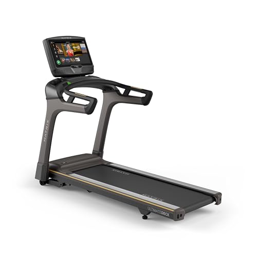 Image of Matrix Fitness T50 Treadmill with XUR | 22 inch Touchscreen (WiFi+BT+HDMI) | Club-Quality Treadmill for Running, 5K & Marathon | Heavy-Duty Frame, Extra-Thick 20 inchx60 inch Deck, Industrial Cushioning