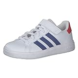 スニーカー キッズグランドコート 2.0 EL 男の子 女の子 17～22.5cmフットウェアホワイト/チームロイヤルブルー/ビビッドレッド(GW6514)20.0 cm