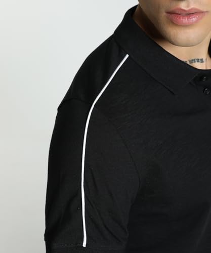 Image of PUMA Cotton Regular Fit Mens Black T-Shirt