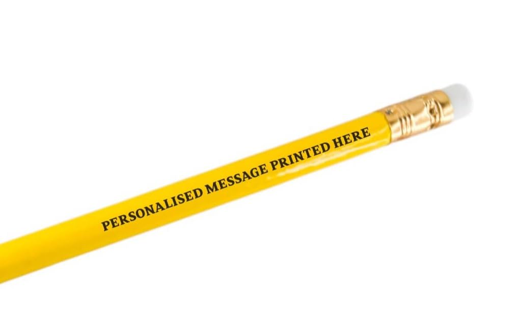 Personalised Pencils - Choice of Colours and Quantities (Yellow, 1 Pencil)