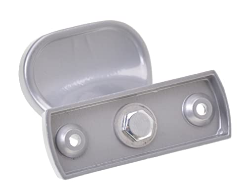 Aqbau® Türknopf f.Rahmentüren Aluminium Knopfdrücker Türknauf feststehend türknöpfe schiebetür griff knauf garagentor griff für Türen Tore Pforten (Silber)