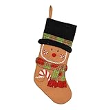 Fyearfly Lebkuchenmann-Weihnachtsstrumpf, schwarzer Hut-Design, Urlaub, Heimdekoration, Geschenktüte