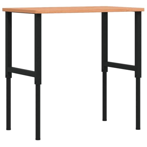 vidaXL Werkbank 100x60x(71,5-98) cm Massivholz Buche Rechteckig, Arbeitstisch, Werkzeugbank, Werkbank Massivholz, Werktisch, Werkbank Holz