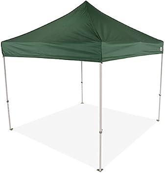 Impact Canopy 10 x 10 Pop-Up Canopy Tent, Powder-Coated Steel Frame, Straight Leg, Roller Bag, Forest Green