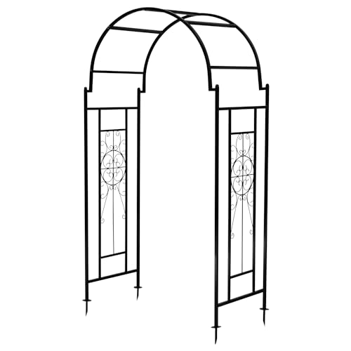 Woodside Northwold Metal Garden Arch, Traditional Decorative Archway for Paths/Entrances, Elegant Arbour Trellis Plant Support